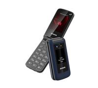 Aiwa FP-30-2G - Teléfono 2G con Tapa, Dual SIM, Bluetooth 3.0, Pantallas duales 2.4″ + 1.77″, Radio FM, Botón SOS y Linterna - Color: Azul