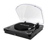 Aiwa GBTUR-120BKMKII: Tocadiscos Bluetooth con Encoding, 3 velocidades, Radio FM, USB y SD. Conversión directa de Vinilo a Digital. Color: Negro