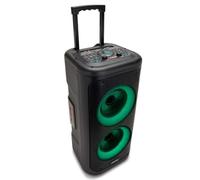 Aiwa KBTUS-450 - Altavoz Bluetooth Portátil de 350w con tecnología Hyperbass, Bluetooth 5.0, USB, MicroSD y True Wireless Stereo, Doble Subwoofer 6.5”, Incluye Micrófono. Color: Negro