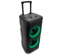 Aiwa KBTUS-450 - Altavoz Bluetooth Portátil de 350w con tecnología Hyperbass, Bluetooth 5.0, USB, MicroSD y True Wireless Stereo, Doble Subwoofer 6.5”, Incluye Micrófono. Color: Negro