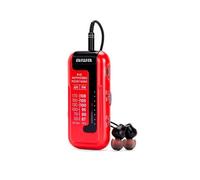 AIWA R-22RD - Radio de Bolsillo Am/FM Stereo con ETS Easy-Tuning, Clip de Sujeción y Auriculares. Color: Rojo