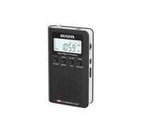 AIWA RSD-45BK Radio Digital Portátil Am/FM con Altavoz, Búsqueda Automática ATS, Tecnología DSP, Pantalla LCD con Reloj y Alarma, Radio de Bolsillo Compacta con Auriculares