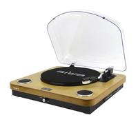 AIWA - Tocadiscos LPS-25WD | 3 velocidades 33/45/78 RPM; Bluetooth 5.4; Altavoces Integrados 2×5W; USB/Audio RCA; Radio FM, Color Madera