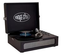 Aiwa VPX-1971/BK Tocadiscos Vintage en maletín de Cuero Sintético con Bluetooth de 2 vías, Reproductor de MP3 y Grabadora USB Color Negro