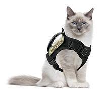 AIWAI Arnés táctico para gatos a prueba de escape, arnés ajustable para mascotas, malla suave con mango de control para perros grandes, regalo con parche (negro, arnés de gato)