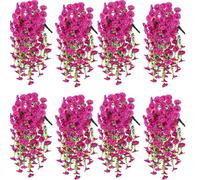 Aiwdeyi 2/4/8 Flores Artificiales Colgantes de Petunia Flores de Seda, Flores Artificiales para Petunias, Plantas Artificiales, para decoración del hogar al Aire Libre, jardín