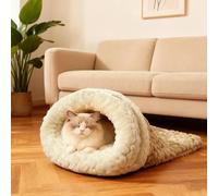 Aiwdeyi Cucina para Gatos - Lettino Invernal Peluche Caldo - Cama para ，Saco Cerrado Morbido y Caldo para Gatos Cani Conigli Animales Pequeños - Habitación Interior Cámara de Cama Balcón