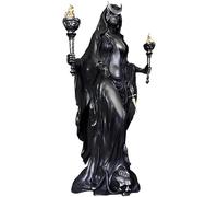 Aiwdeyi Halloween Escultura de la Bruja de la Noche, Estatua de Resina de Hekate Phōsphōrōs de Hekate Phōsphōrōs,Hekate Niktipolos Diosa Griega Hécate con Sus sabuesos de Magia