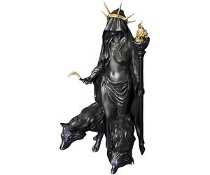 Aiwdeyi Halloween Escultura de la Bruja de la Noche, Estatua de Resina de Hekate Phōsphōrōs de Hekate Phōsphōrōs,Hekate Niktipolos Diosa Griega Hécate con Sus sabuesos de Magia