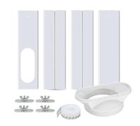 Aiwdeyi Kit Ventana Aire Acondicionado Portátil, Placas de Sellado de Ventana Corredera, con Adaptador de Ventana, Adecuado para Tubos de 5"/5,9" de Diámetro, Material PVC, Extensible 43-140 cm
