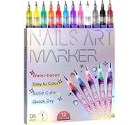 Aiwdeyi Set di pennarelli para arte de uñas en gel, 12 colores, 2025, para arte de uñas fai da te, diseño, pintura, para casa, salón, secado rápido, decoración fai da te