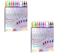 Aiwdeyi Set di pennarelli para arte de uñas en gel, 12 colores, 2025, para arte de uñas fai da te, diseño, pintura, para casa, salón, secado rápido, decoración fai da te