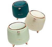 AIWE7D Bote de basura pequeño de 0.4 galones para cocina, mini cubos de basura de baño con tapa, cesta de basura para oficina, dormitorio, papelera de escritorio (verde claro)