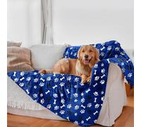 AIWEK Manta impermeable para perro, patrón de impresión, súper suave, cálida, esponjosa, protector de cama, sofá, coche, cama, lavable, a prueba de orina, manta para mascotas para cachorros, perros y