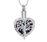 AIWENXI Collar de joyería para cremación del Árbol de la Vida para cenizas, forma de corazón, collares de cenizas para hombres y mujeres, amor, un recuerdo, regalos, urna conmemorativa, colgante de