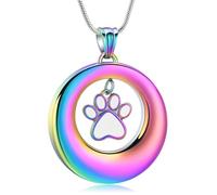 AIWENXI Collar de urna para cenizas de perro, acero inoxidable, gato, ceniza, collar de círculo de la vida, colgante conmemorativo, joyería de cenizas
