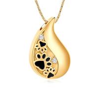 AIWENXI Collar de urna para cenizas para perro/gato ceniza colgante de recuerdo para cremación conmemorativa joyería para mujeres/hombres, acero inoxidable