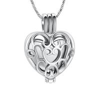 AIWENXI Collares de cremación hueca de corazón para hombres y mujeres, collares de urna para cenizas de acero inoxidable para mascotas, joyería de cremación para mascotas, recuerdo de memoria humana,