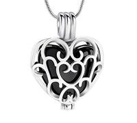 AIWENXI Collares de cremación hueca de corazón para hombres y mujeres, collares de urna para cenizas de acero inoxidable para mascotas, joyería de cremación para mascotas, recuerdo de memoria humana,