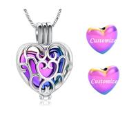 AIWENXI Collares de cremación hueca de corazón para hombres y mujeres, collares de urna para cenizas de acero inoxidable para mascotas, joyería de cremación para mascotas, recuerdo de memoria humana,