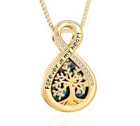 AIWENXI Collares de urna infinita para cenizas, árbol de la vida, colgante conmemorativo de cenizas para hombres y mujeres, acero inoxidable, joyería de cremación, collares de recuerdo, Acero