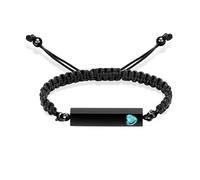 AIWENXI Cuba Urnas Pulsera para Hombres Mujeres Corazón Piedra de Nacimiento Cremación Pulsera para Cenizas Acero Inoxidable Cuerda Trenzada Pulsera Recuerdos Joyería, 1.57, Sin gemas