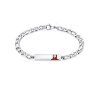 AIWENXI Joyería de cremación con barra cilíndrica, pulseras de urna para cenizas para hombres y mujeres, acero inoxidable, pulsera conmemorativa de cenizas de piedra natal, 1.57, No es una piedra