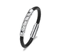 AIWENXI Joyería de Cremación para Cenizas Nordic Viking PU Cuero Pulsera de Urna para Hombres Mujeres Acero Inoxidable Recuerdo Memorial Pulsera de Cenizas Humanas Joyería, 1.57, Sin gemas