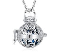 AIWENXI Linterna hueca urna collares para cenizas vintage flor de la vida cremación joyería conmemoración urna colgante con mini urna hueca recuerdo joyería para hombres mujeres, Acero inoxidable