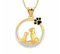 AIWENXI Mini perro en forma de cremación joyería para cenizas perro forma urna collar para mujeres hombres acero inoxidable cristal redondo recuerdo ceniza colgante, Acero inoxidable