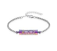 AIWENXI Pulsera de cremación de girasol para cenizas cilindro de barra de urna para hombres y mujeres, pulsera conmemorativa de cenizas de acero inoxidable, brazalete de recuerdo, 1.57, Sin gemas