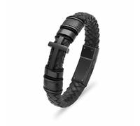 AIWENXI Pulsera de cremación en cruz, joyas, pulsera de piel, urna para cenizas, de acero inoxidable, recuerdo conmemorativo para mascotas, soporte para cenizas, joyas para hombres y mujeres, 1.57