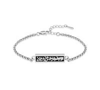 AIWENXI Pulsera de urna de árbol de la vida para hombres y mujeres, pulsera de acero inoxidable ajustable para cenizas conmemorativas, joyería de recuerdo, 1.57, No es una piedra preciosa