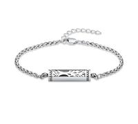 AIWENXI Pulsera de urna de cremación de árbol de la vida para cenizas de acero inoxidable, pulsera para cenizas de mascotas, regalo conmemorativo para hombres y mujeres, 1.57, Caucho, No es una piedra