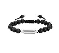 AIWENXI Pulsera de urna de cremación en forma de cilindro para cenizas con cuentas, pulsera de urna para hombres y mujeres, pulsera de cuerda trenzada de acero inoxidable, joyería conmemorativa de