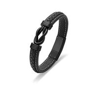 AIWENXI Pulsera de urna de cuero sintético para cenizas de acero inoxidable para hombre, pulsera conmemorativa de cremación de acero inoxidable, pulsera de cenizas de cuero trenzado, 1.57, No es una