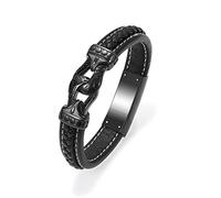 AIWENXI Pulseras de urna para cenizas, cuero sintético, cuerda trenzada, joyería de cremación, acero inoxidable, recuerdo conmemorativo, urna para cenizas, soporte para cenizas para hombres, 1.57, No