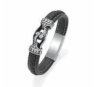 AIWENXI Pulseras de urna para cenizas, cuero sintético, cuerda trenzada, joyería de cremación, acero inoxidable, recuerdo conmemorativo, urna para cenizas, soporte para cenizas para hombres, 1.57, No