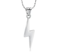 AIWENXI Rayo forma cremación joyería urna collares para cenizas para hombres mujeres acero inoxidable mascota/memoria humana recuerdo ceniza titular colgante joyería, Acero inoxidable