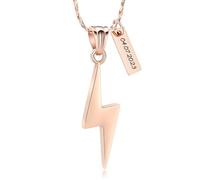 AIWENXI Rayo forma cremación joyería urna collares para cenizas para hombres mujeres acero inoxidable mascota/memoria humana recuerdo ceniza titular colgante joyería, Acero inoxidable