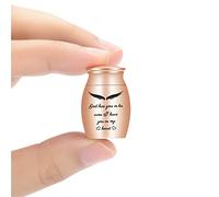 AIWENXI Urna pequeña para cremación - Keepsake para cenizas, mini cremación para humanos o mascotas, soporte Memorial (Dioses oro rosa)