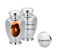 AIWENXI Urnas de cremación grandes para cenizas mascotas/cenizas humanas Memorial Urnas grandes de acero inoxidable recuerdo de cremación para cenizas titular (plata, personalizar foto)