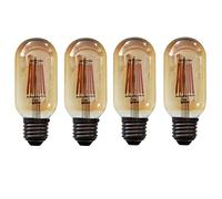 Aiwerttes - Bombilla LED de 6 W, equivalente a 60 W, incandescente T45 vintage Edison bombillas de filamento tubular, cristal ámbar blanco cálido, 2700 K, lámpara de luz no regulable