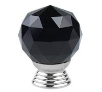 Aiwjeakh 2 pomos de cristal para puertas de cajones, armarios, muebles y cocina, color negro