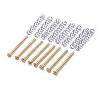 Aiwjeakh 8 piezas M2,5 x 32 mm Pickup de guitarra eléctrica de Humbucker Reglage la altura del tornillo y del resorte - Paso 0,4 mm - Oro
