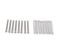 Aiwjeakh 8 piezas M3x30MM Pickup de guitarra eléctrica de Humbucker Reglage la altura de tornillo y muelle - Plata
