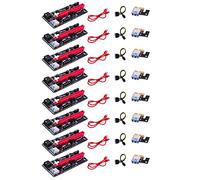 Aiwjeakh 8 unidades VER009 USB 3.0 PCI-E Riser VER009S Express 1X 4X 8X 16X Extender Riser Tarjeta Adaptador 15Pin a 6 Pin Cable de alimentación
