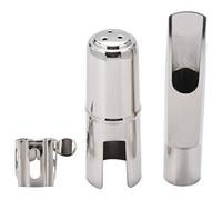 Aiwjeakh Boca de cobre Sax niquelada Boquilla de Saxofón Alto Plateado Tamaño 6C 7C para Jazz De Música Clásica