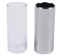 Aiwjeakh - Diapositiva de cristal de 2 piezas y diapositiva de metal, para guitarra, bajo, medio (6 cm)