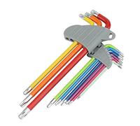 Aiwjeakh Juego de 9 llaves hexagonales Torx de industrial, fabricadas con acero en V tratado térmicamente, versión extendida